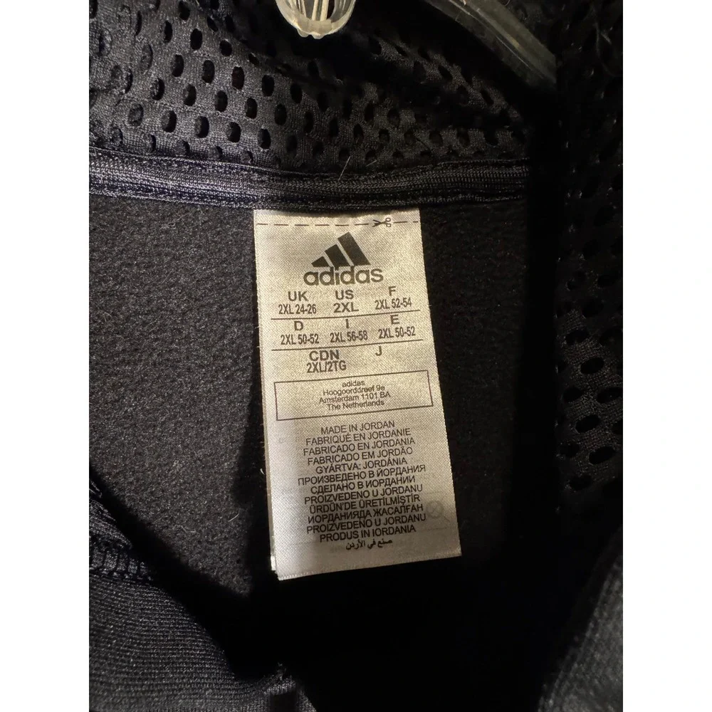 Adidas‎ Mens 3-Stripe Pullover Hoodie Black White Logo Sweatshirt 2XL